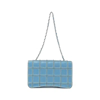 Pre-owned Chanel Light Blue Leather Shoulder Bag ()