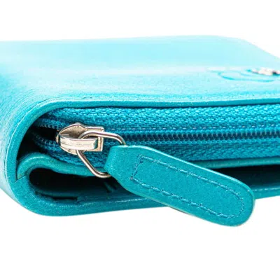 Pre-owned Chanel Light Blue Leather Wallet (bi-fold) ()