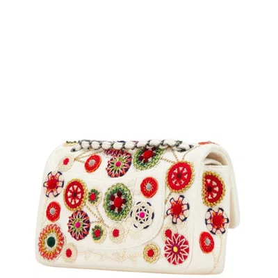 Pre-owned Chanel Matelasse Beige Multi-color Cotton Handbag Shoulder Bag ()