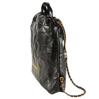 Pre-owned Chanel Matelasse Black Leather Backpack ()