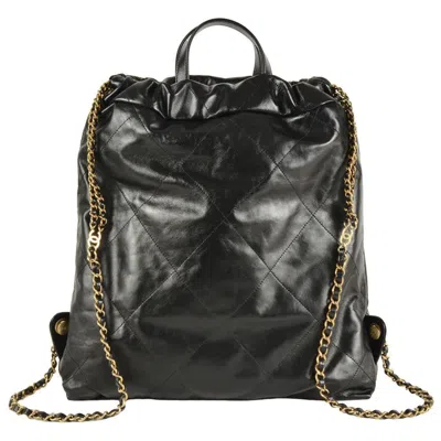 Pre-owned Chanel Matelasse Black Leather Backpack ()