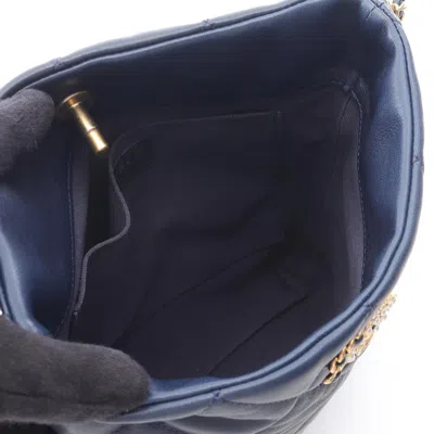 Pre-owned Chanel Matelasse Navy Leather Shoulder Bag () In Blue