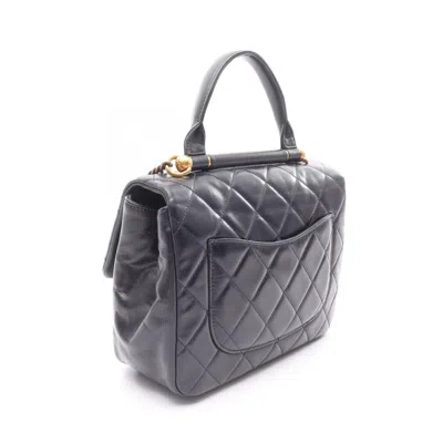 Pre-owned Chanel Matelasse Navy Leather Shoulder Bag () In Blue