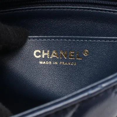 Pre-owned Chanel Matelasse Navy Leather Shoulder Bag () In Blue