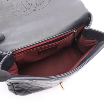 Pre-owned Chanel Matelasse Navy Leather Shoulder Bag () In Blue