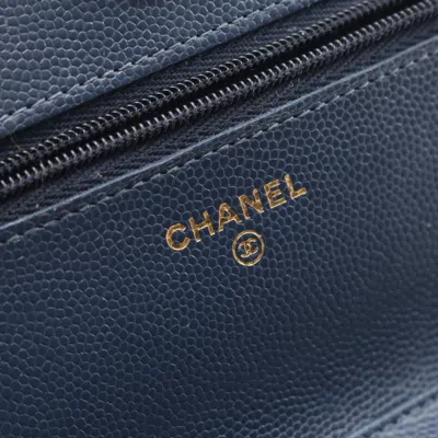 Pre-owned Chanel Matelasse Navy Leather Shoulder Bag () In Blue