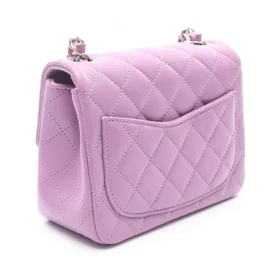 Pre-owned Chanel Matelasse Purple Leather Shoulder Bag ()