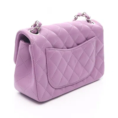 Pre-owned Chanel Matelasse Purple Leather Shoulder Bag ()