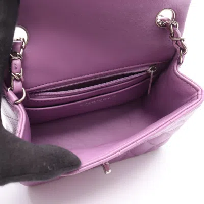 Pre-owned Chanel Matelasse Purple Leather Shoulder Bag ()