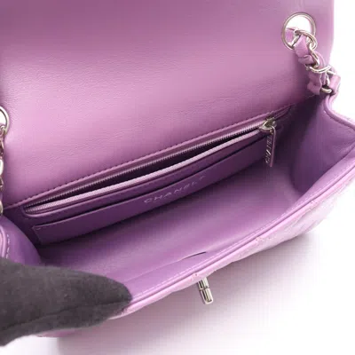 Pre-owned Chanel Matelasse Purple Leather Shoulder Bag ()