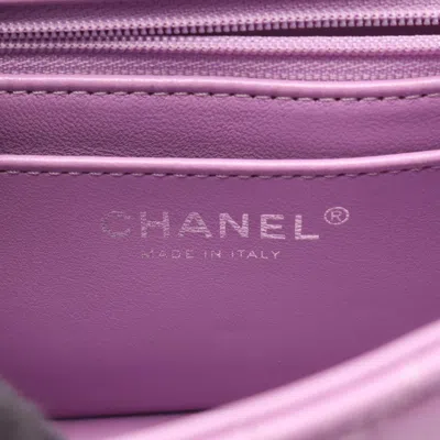Pre-owned Chanel Matelasse Purple Leather Shoulder Bag ()