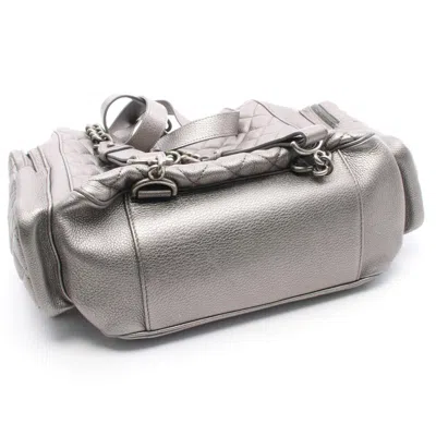 Pre-owned Chanel Matelasse Silver Leather Backpack ()