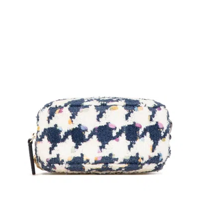 Pre-owned Chanel Multi-color Navy White Tweed Leather Handbag Shoulder Bag ()