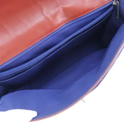 Pre-owned Chanel Navy Red Color Cotton Shoulder Bag ()