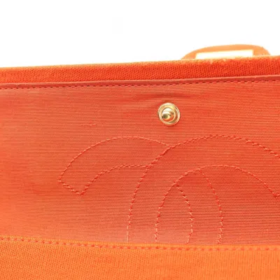 Pre-owned Chanel Orange Canvas Shoulder Bag ()