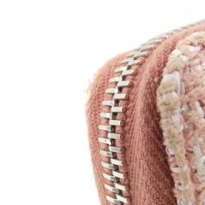 Pre-owned Chanel Pink Canvas Nylon Long Wallet (bi-fold) ()