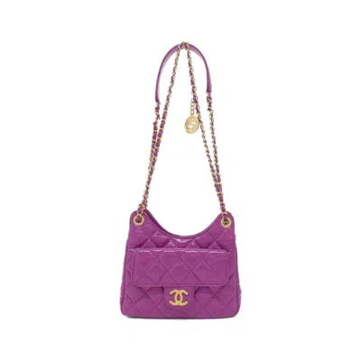 Pre-owned Chanel Purple Leather Shoulder Bag ()