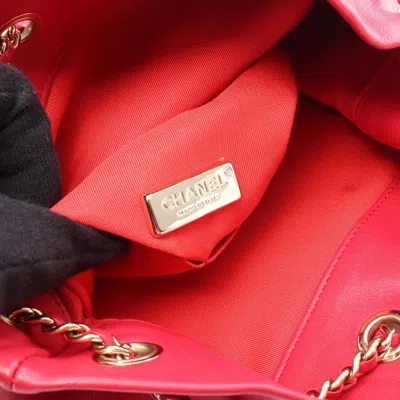 Pre-owned Chanel Red Color Leather Backpack ()