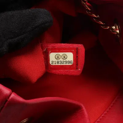 Pre-owned Chanel Red Color Leather Backpack ()