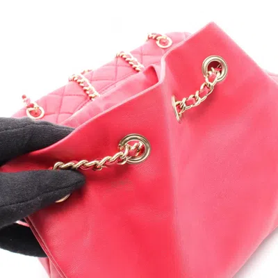 Pre-owned Chanel Red Color Leather Backpack ()