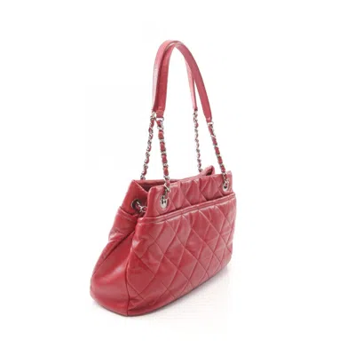 Pre-owned Chanel Red Color Leather Tote Bag ()
