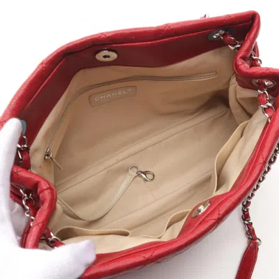 Pre-owned Chanel Red Color Leather Tote Bag ()