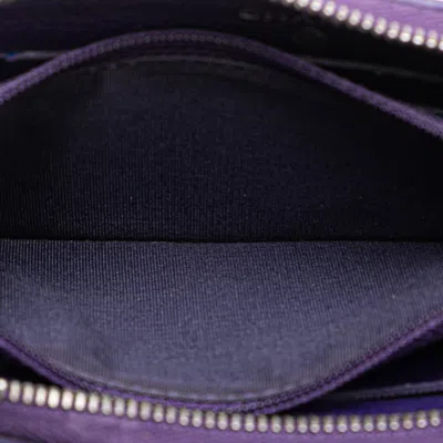 Pre-owned Chanel Silver Purple Leather Long Wallet (bi-fold) ()