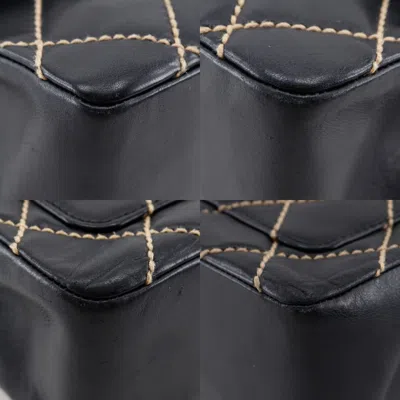 Pre-owned Chanel Wild Stitch Black Leather Shoulder Bag ()