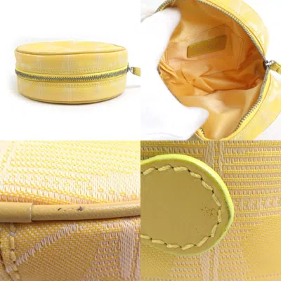 Pre-owned Chanel Yellow Nylon Jacquard Clutch Bag Pouch ()