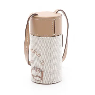 Pre-owned Dior Christian  Beige Brown Canvas Leather Pouch Shoulder Bag () In Multi