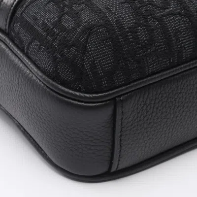 Pre-owned Dior Christian  Black Canvas Leather Messenger Bag Shoulder Bag ()