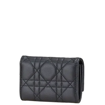 Pre-owned Dior Christian  Black Leather Wallet (bi-fold) ()