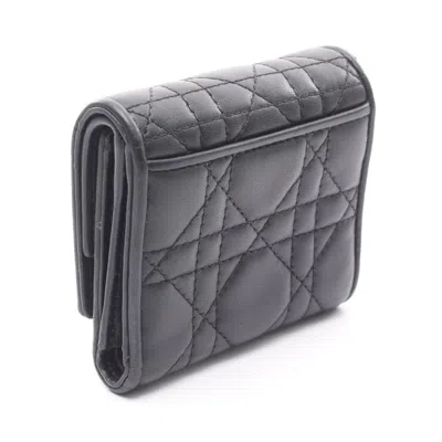 Pre-owned Dior Christian  Black Leather Wallet (tri-fold) ()