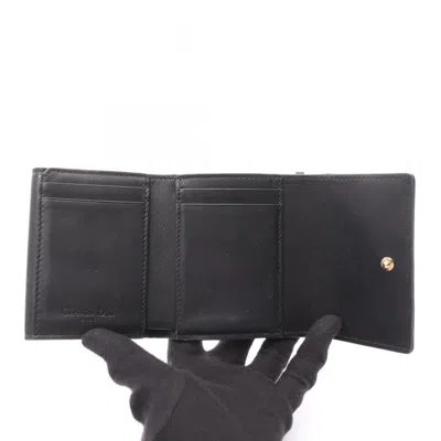 Pre-owned Dior Christian  Black Leather Wallet (tri-fold) ()