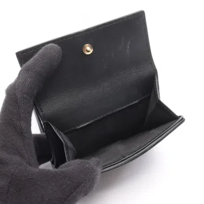 Pre-owned Dior Christian  Black Leather Wallet (tri-fold) ()
