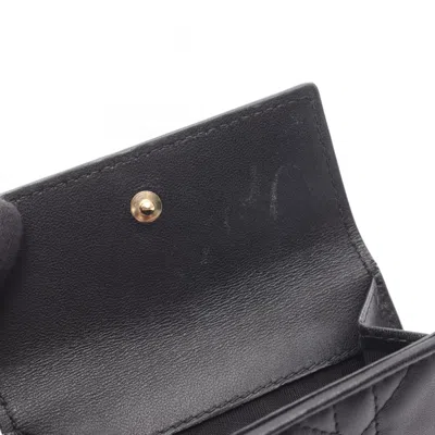 Pre-owned Dior Christian  Black Leather Wallet (tri-fold) ()
