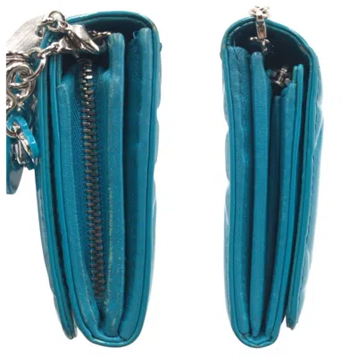 Pre-owned Dior Christian  Blue Chain/shoulder Wallet ()