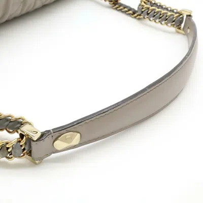 Pre-owned Dior Christian  Gray Leather Shoulder Bag ()