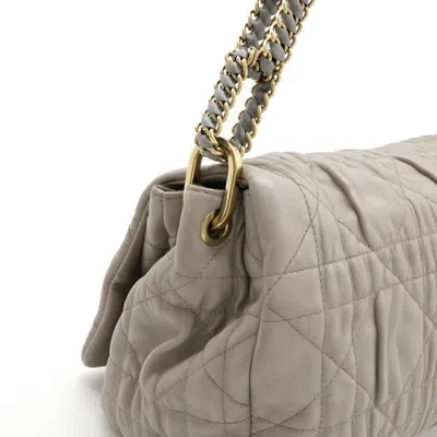 Pre-owned Dior Christian  Gray Leather Shoulder Bag ()