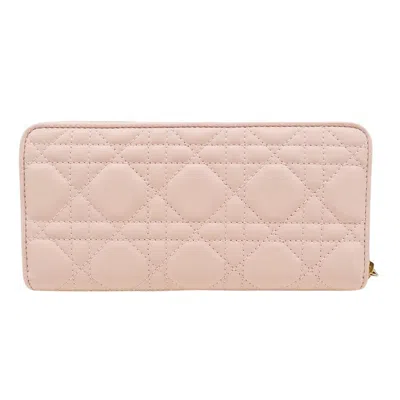 Pre-owned Dior Christian  Pink Leather Long Wallet (bi-fold) ()