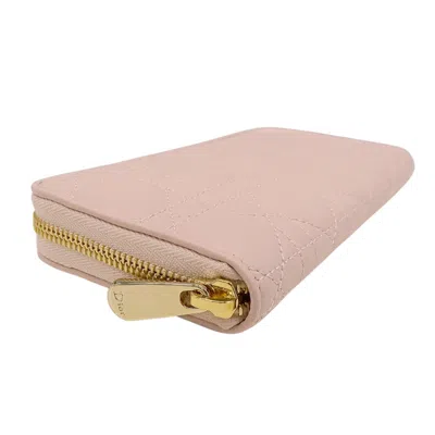 Pre-owned Dior Christian  Pink Leather Long Wallet (bi-fold) ()
