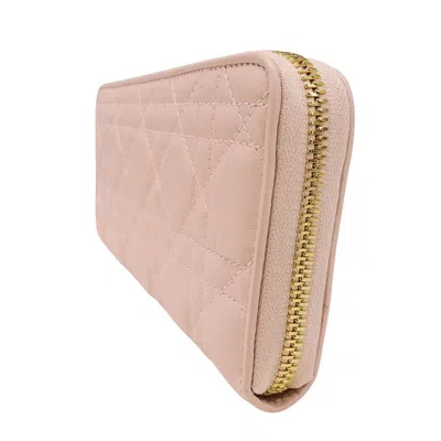 Pre-owned Dior Christian  Pink Leather Long Wallet (bi-fold) ()