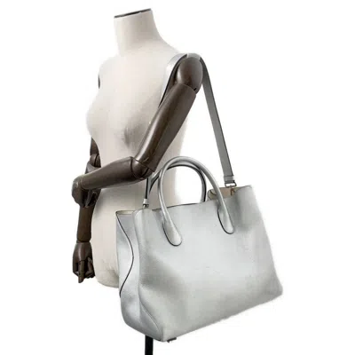 Pre-owned Dior Christian  Silver Leather Handbag Shoulder Bag ()