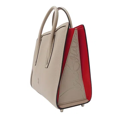 Pre-owned Christian Louboutin Beige Red Color Leather Handbag Shoulder Bag () In Multi