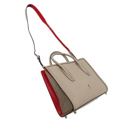 Pre-owned Christian Louboutin Beige Red Color Leather Handbag Shoulder Bag () In Multi