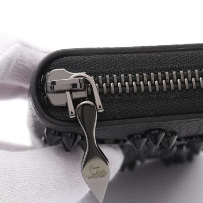 Pre-owned Christian Louboutin Black Leather Coin Purse/coin Case ()
