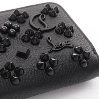 Pre-owned Christian Louboutin Black Leather Coin Purse/coin Case ()