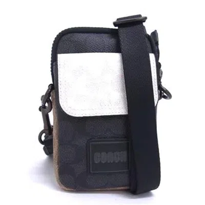 Pre-owned Coach Beige Black Gray White Pvc Leather Shoulder Bag ()