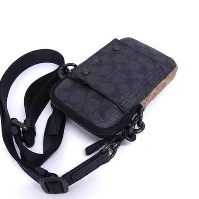 Pre-owned Coach Beige Black Gray White Pvc Leather Shoulder Bag ()