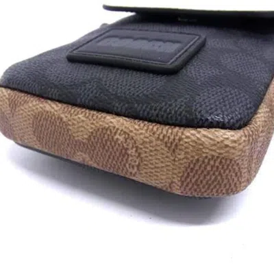 Pre-owned Coach Beige Black Gray White Pvc Leather Shoulder Bag ()